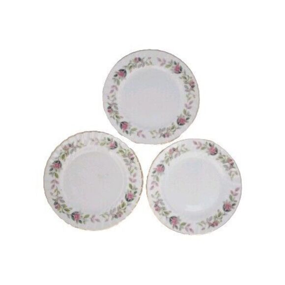 Vintage Creative Regency Rose Fine China Bread And Butter Pllares 6 3/8"Set of 3 - Picture 1 of 6